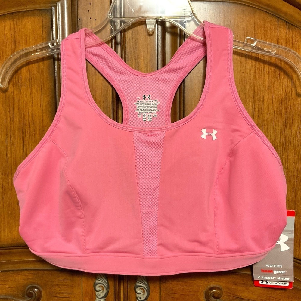 NWT UNDER ARMOUR PINK WOMAN ATHLETIC SPORT BRA SIZE US L